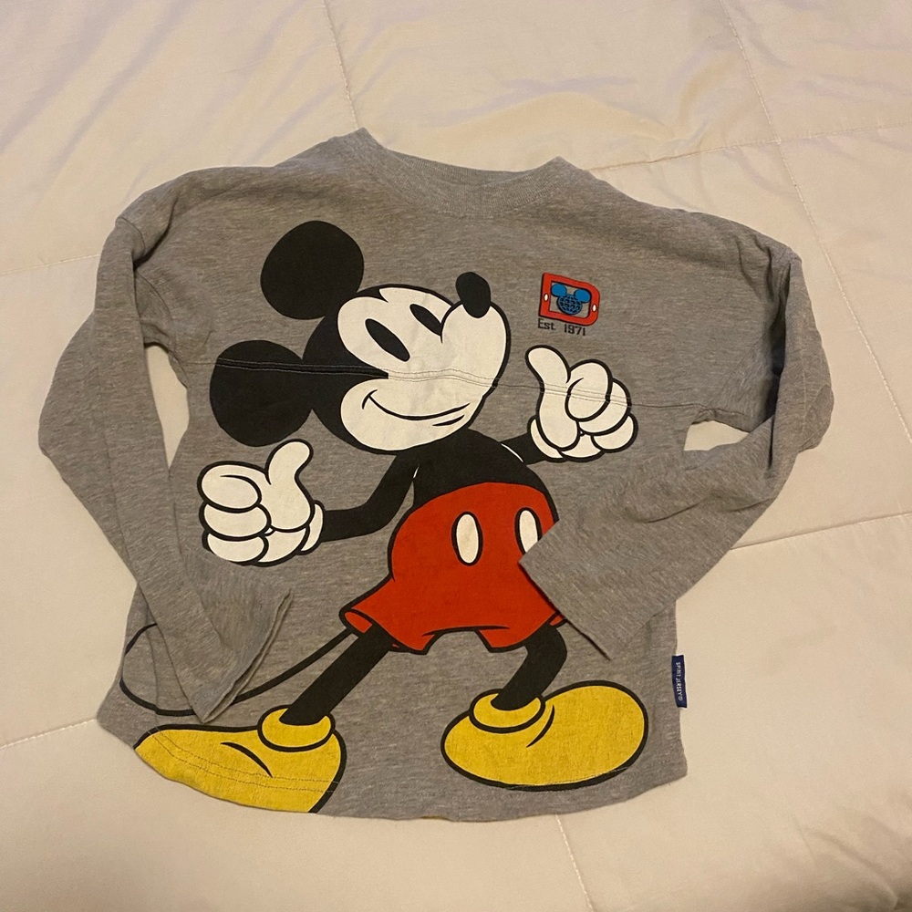 Disney World kids Mickey Mouse Gray Long Sleeve jersey